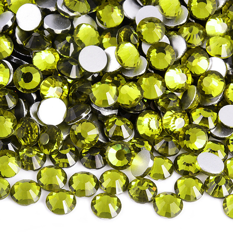 GR042 Olive Glass Rhinestones