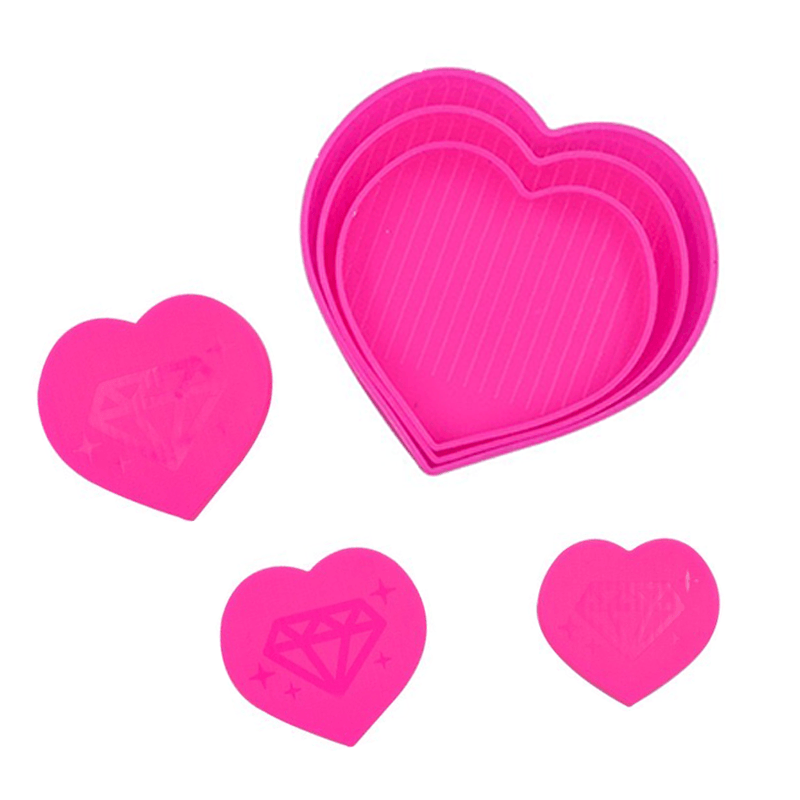 Heart-Shape Rhinestone Shaker Tray Set