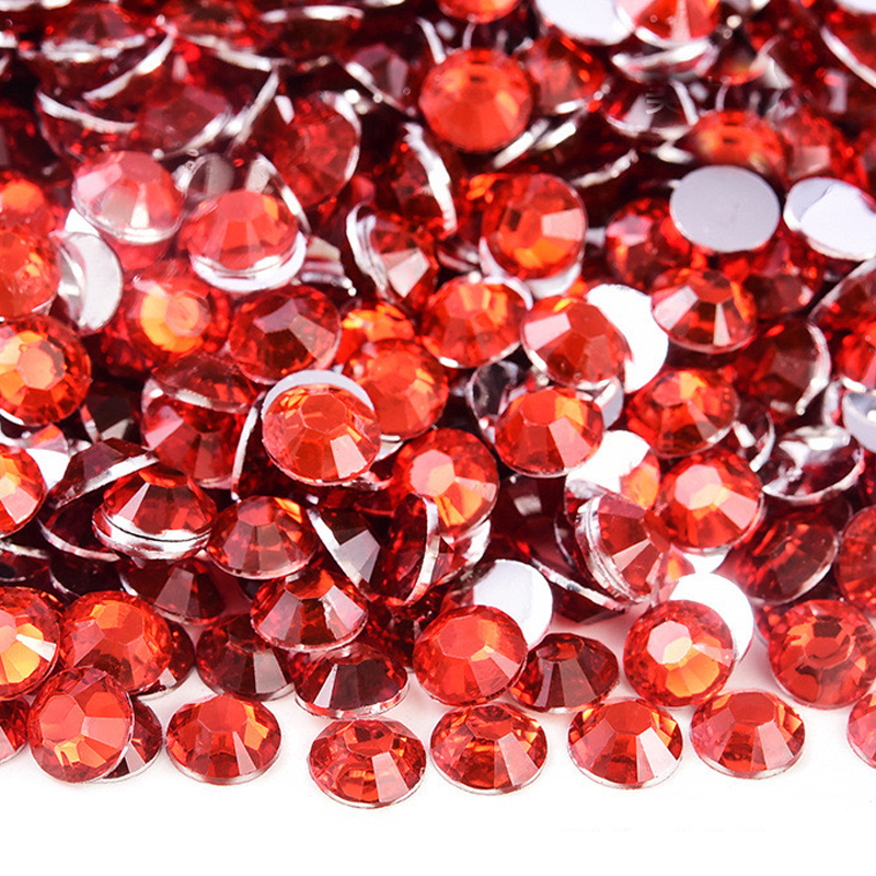 RR008 Orange Red Resin Rhinestones